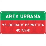 Área urbana - Velocidade permitida 40 km/h